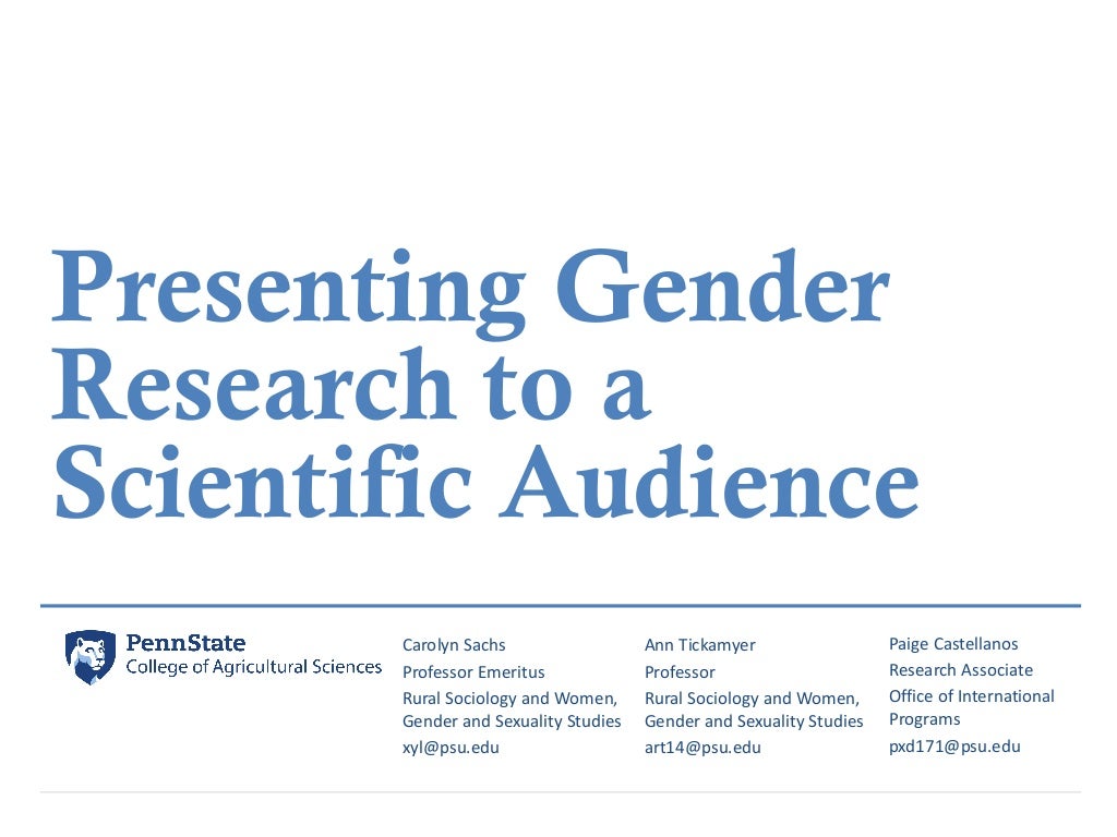 Presenting gender research to a scientific audience