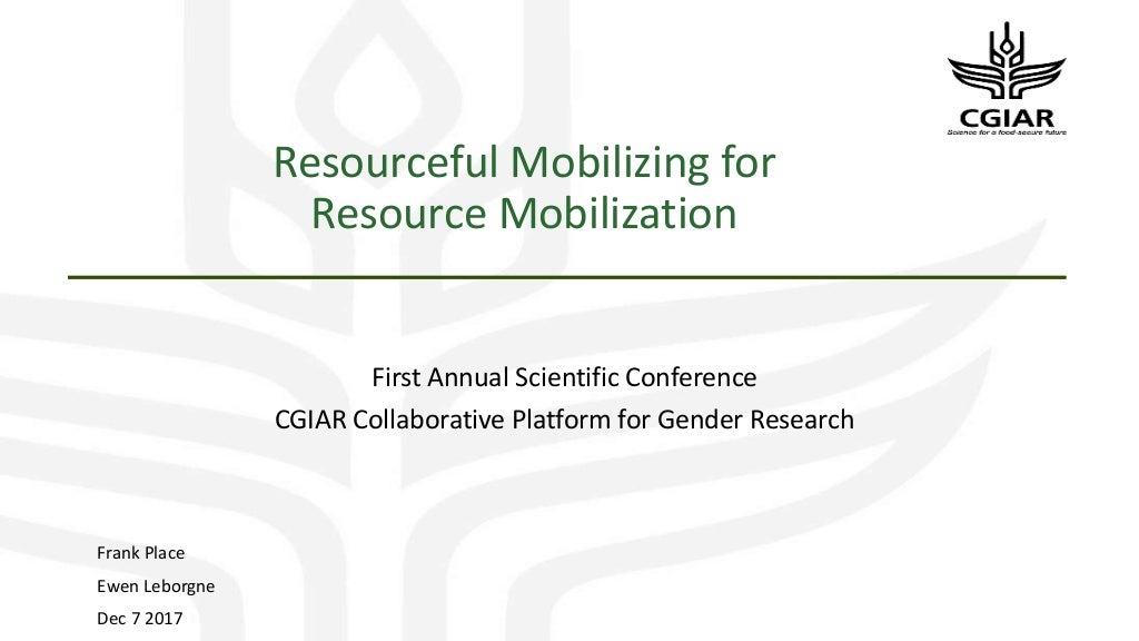 Resourceful mobilizing for resource mobilization