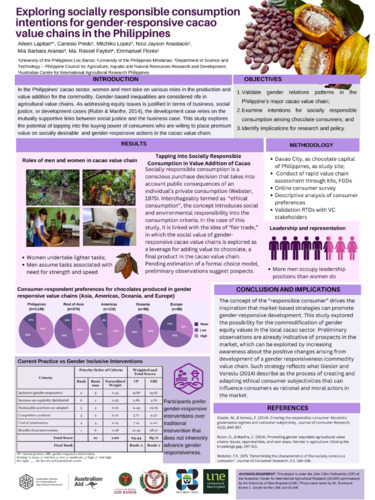 Exploring socially responsible consumption intentions for gender-responsive cacao value chains in the Philippines