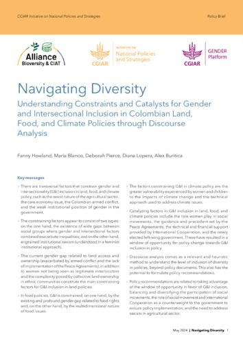 Navigating diversity understanding constraints and catalysts for gender and intersectional inclusion in Colombian land, food, and climate policies through discourse analysis