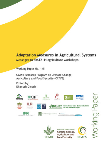 Adaptation measures in agricultural systems: Messages to the SBSTA 44 Agriculture Workshops