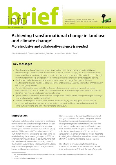 Achieving transformational change in land use and climate change: More inclusive and collaborative science is needed