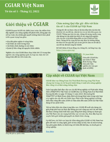 Tờ tin số 1 CGIAR tại Việt Nam, năm 2022