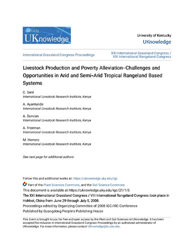 Livestock production and poverty alleviation—challenges and opportunities in arid and semi-arid tropical rangeland based systems