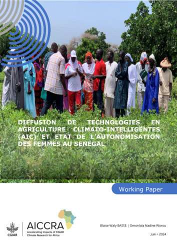 Diffusion de technologies en agriculture climato-intelligentes (AIC) et état de l’autonomisation des femmes au Sénégal