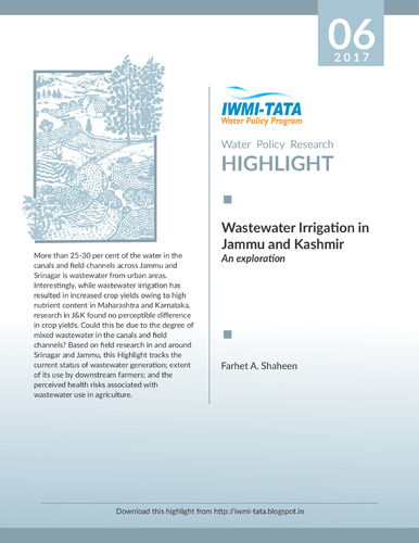 Wastewater irrigation in Jammu and Kashmir: an exploration