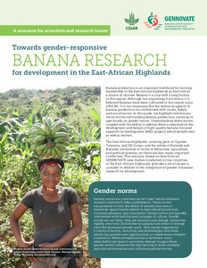 Towards gender-responsive banana research for development in the East-African Highlands