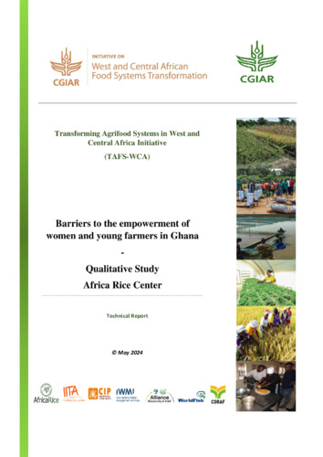 Barriers to the empowerment of women and young farmers in Ghana: Qualitative study