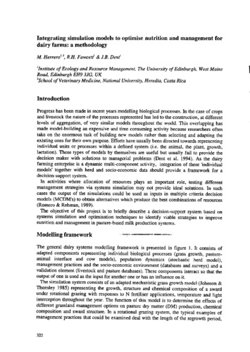 Integrating simulation models to optimise nutrition and management for dairy farms: a methodology