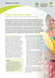 Gender and climate change: Enabling people to reach their full potential in adapting agriculture to climate change