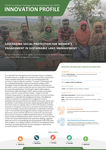 Leveraging social protection for women’s engagement in sustainable land management: IPSR Innovation Profile. First edition, March 2024