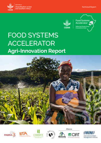 Food systems accelerator: agri-innovation report