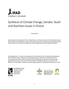 Climate change, gender, youth and nutrition situation analysis - Ghana