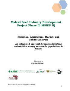 Nutrition, Markets and Gender Analysis: An integrated approach towards alleviating malnutrition among vulnerable populations in Malawi
