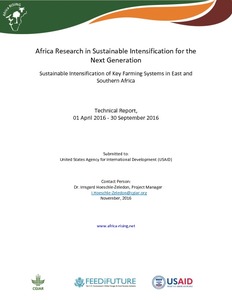 Africa Research in Sustainable Intensification for the Next Generation: Sustainable intensification of key farming systems in East and Southern Africa: Technical report, 1 April 2016-30 September 2016