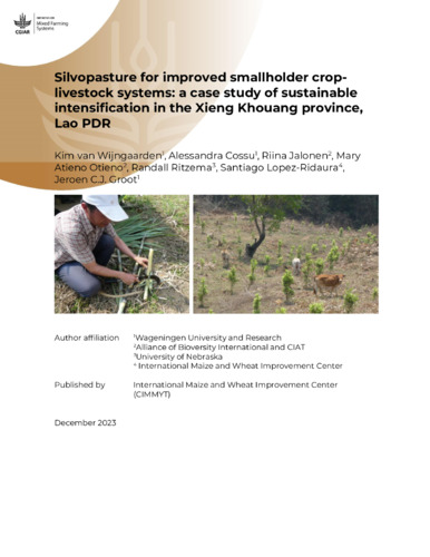 Silvopasture for improved smallholder crop-livestock systems: A case study of sustainable intensification in the Xieng Khouang province, Lao PDR