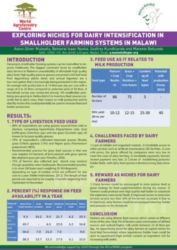 Exploring niches for dairy intensification in smallholder farming systems in Malawi