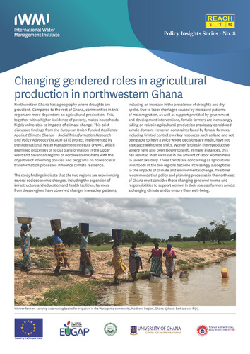 Changing gendered roles in agricultural production in northwestern Ghana