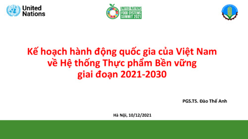 Kế hoạch hành động quốc gia của Việt Nam về hệ thống thực phẩm bền vững giai đoạn 2021-2030