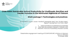 Chăn-hênh: Sustainable Animal Productivity for Livelihoods, Nutrition and Gender inclusion in the Northwest Highlands of Vietnam, Work package 1: Technologies and practices