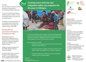 Creating more inclusive and integrated safety net programs for the poor in Ethiopia