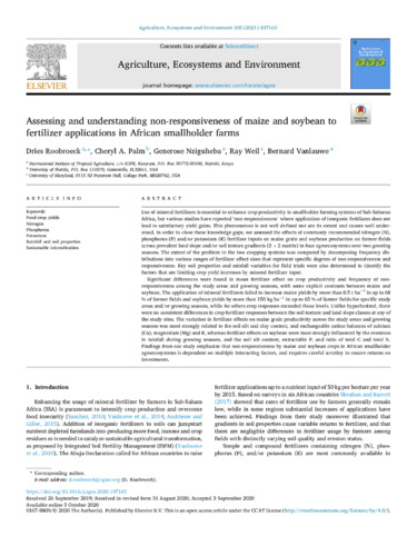 Assessing and understanding non-responsiveness of maize and soybean to fertilizer applications in African smallholder farms