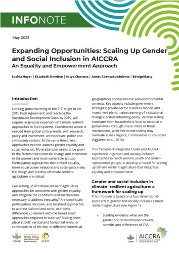 Expanding Opportunities: Scaling Up Gender and Social Inclusion in AICCRA