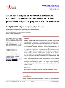 A gender analysis on the participation and choice of improved and local haricot bean (Phaseolus vulgaris L.) by farmers in Cameroon