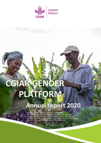 Annual report 2020: CGIAR Gender Platform