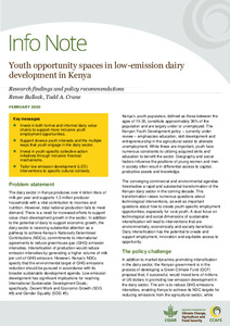 Youth opportunity spaces in low-emission dairy development in Kenya: Research findings and policy recommendations