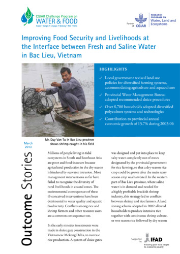 Improving Food Security and Livelihoods at the Interface between Fresh and Saline Water in Bac Lieu, Vietnam