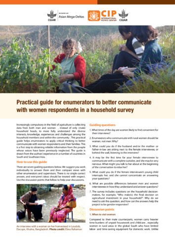 Practical guide for enumerators to better communicate with women respondents in a household survey