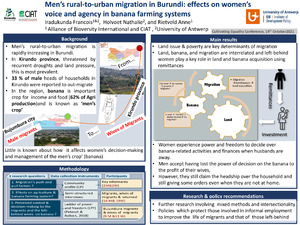 TH2.2: Men's rural-to-urban migration in Burundi: effects on women's voice and agency in banana farming systems