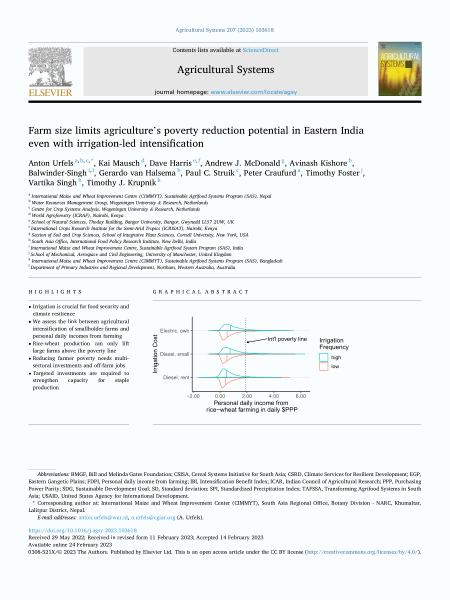 Farm size limits agriculture's poverty reduction potential in Eastern India even with irrigation-led intensification