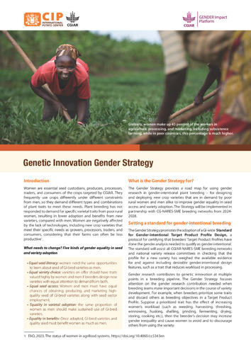 Genetic innovation gender strategy