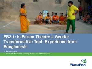 FR2.1: Is Forum Theatre a Gender Transformative Tool: Experience from Bangladesh