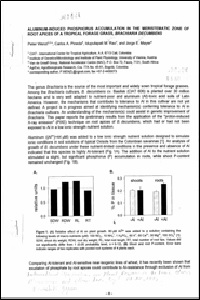 Aluminum-induced phosphorus accumulation in the meristematic zone of root apices of a tropical forage grass, Brachiaria decumbens