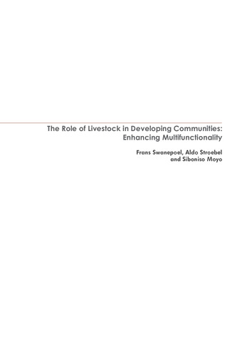 The role of livestock in developing communities: Enhancing multifunctionality