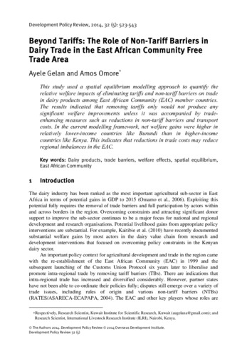 Beyond tariffs: The role of non-tariff barriers in dairy trade in the East African Community free trade area