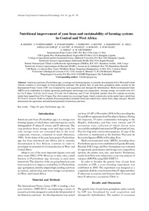 Nutritional improvement of yam bean and sustainability of farming systems in Central and West Africa.