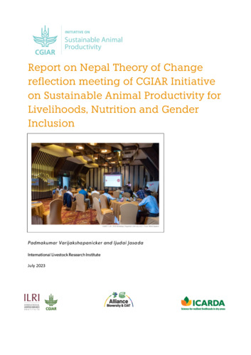 Report on Nepal Theory of Change reflection meeting of CGIAR Initiative on Sustainable Animal Productivity for Livelihoods, Nutrition and Gender Inclusion
