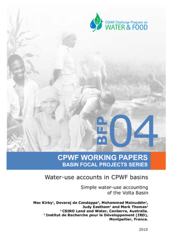 Water-use accounts in CPWF basins: Simple water-use accounting of the Volta Basin