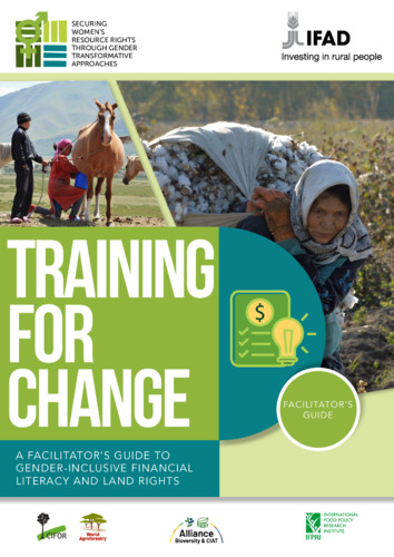 Training for change: A facilitator’s guide to gender-inclusive financial literacy and land rights