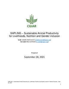 Sustainable Animal Productivity for Livelihoods, Nutrition and Gender inclusion - Proposal