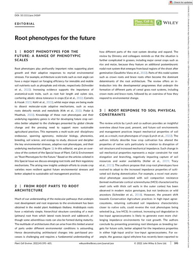 Editorial: Root phenotypes for the future