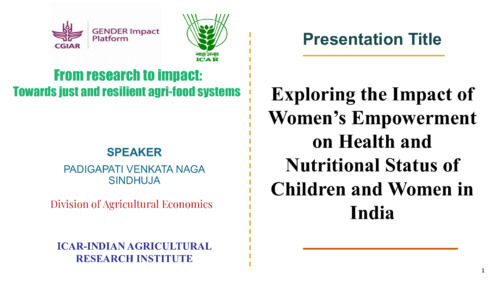 Exploring the impact of women’s empowerment on health and nutritional status of children and women in India