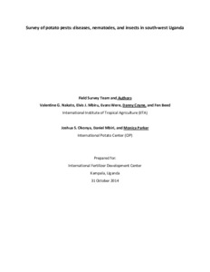 Survey of potato pests: diseases, nematodes, and insects in south-west Uganda. Report prepared for the International Fertilizer Development Center