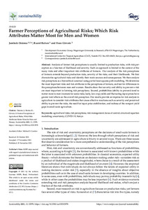 Farmer perceptions of agricultural risks: Which risk attributes matter most for men and women