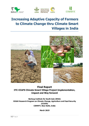 Increasing Adaptive Capacity of Farmers to Climate Change thru Climate Smart Villages in India