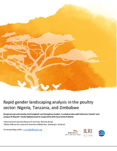 Rapid gender landscaping analysis in the poultry sector: Nigeria, Tanzania, and Zimbabwe